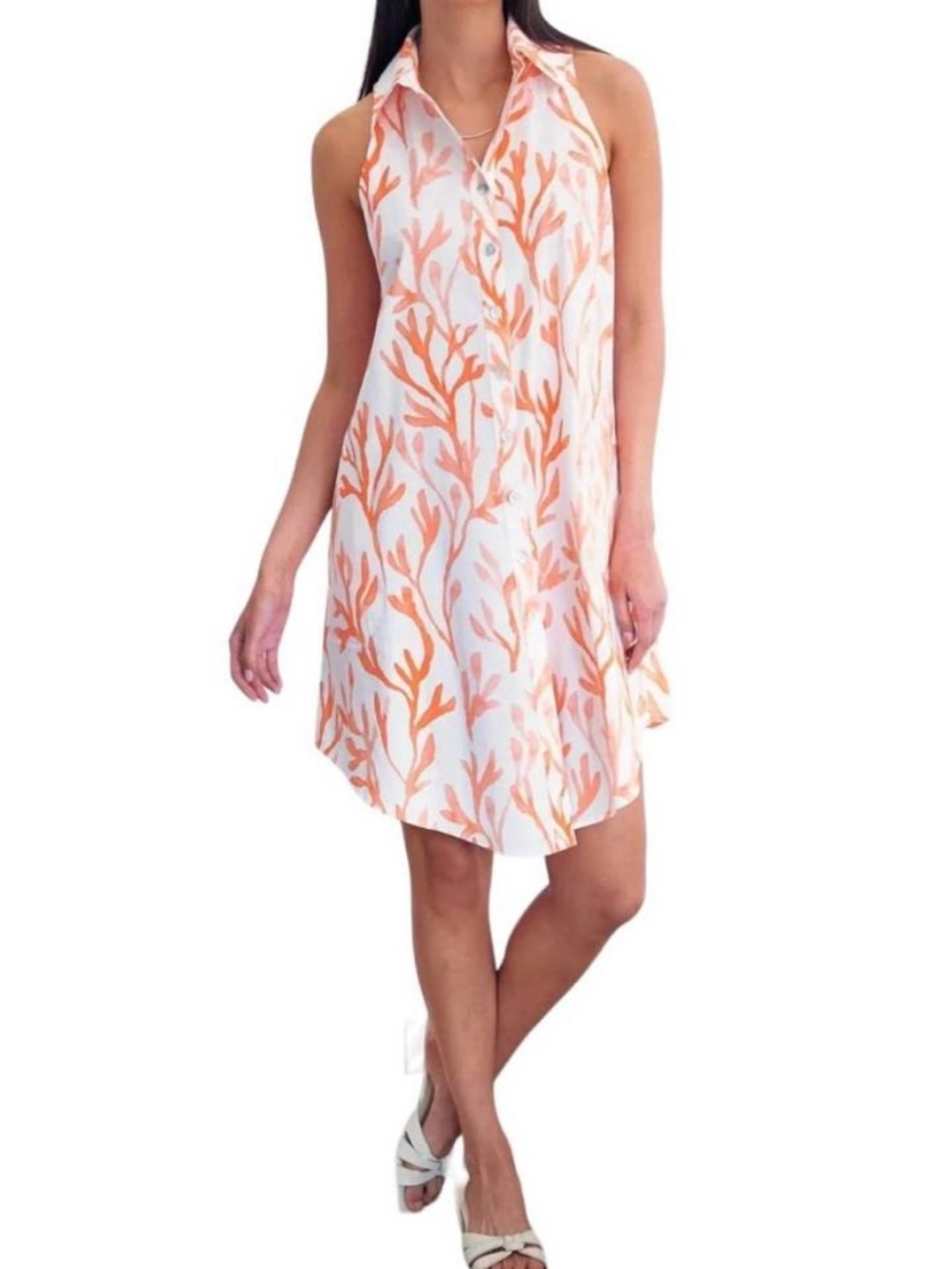 Finley Coral Reef Swing Shirt Cotton Dress Size Small